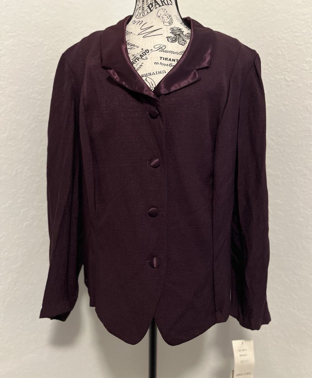 Vintage JBS Blazer Classic Notched Lapel Size 24W NWT Career Professional Office